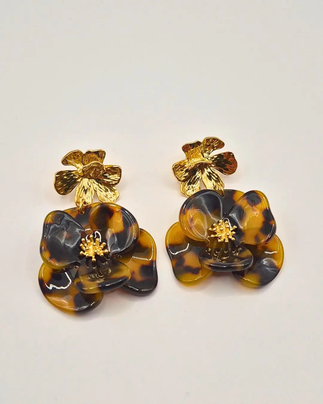 Boucles d’Oreilles Pendantes Fleur Léopard L'Atelier d'Elya