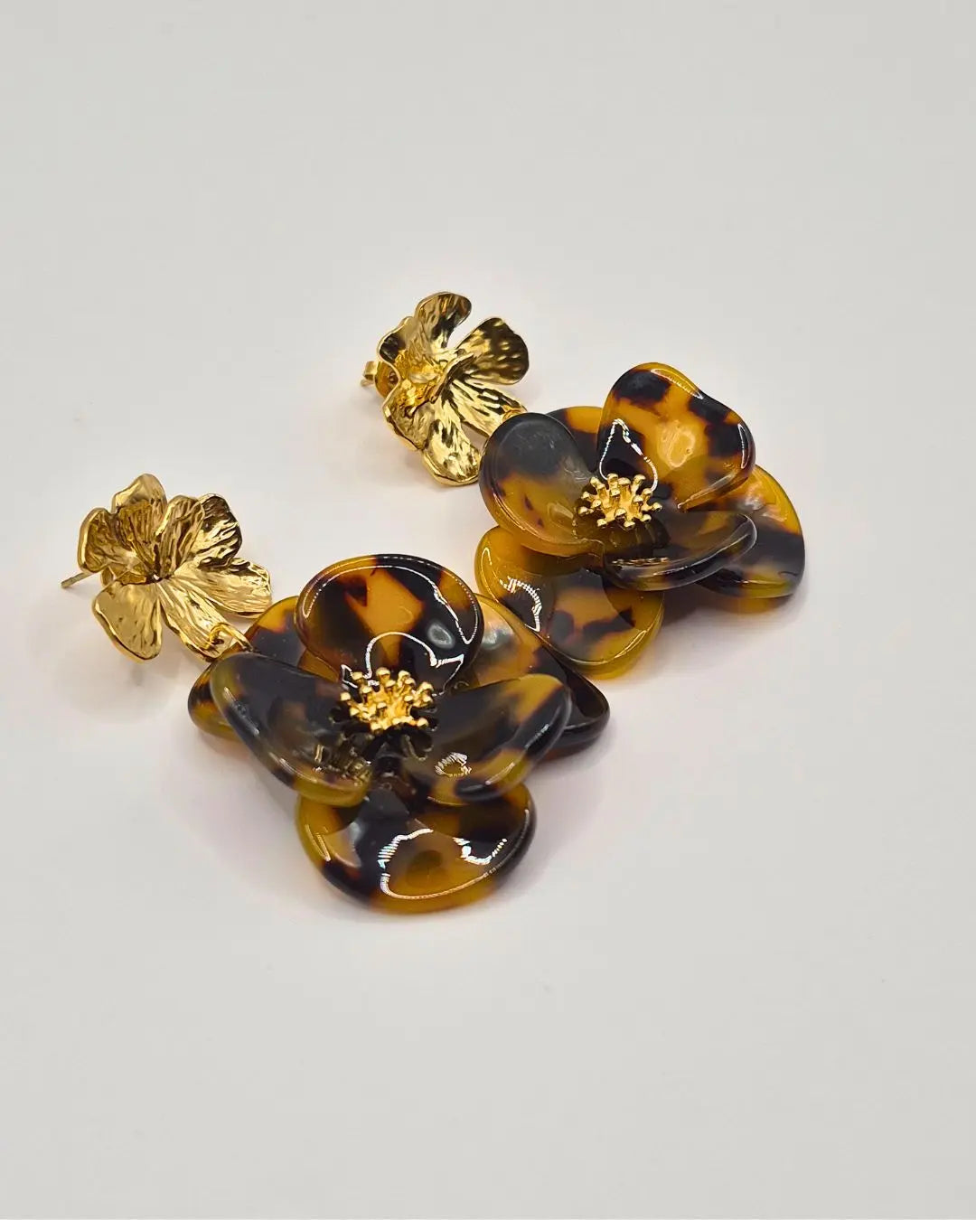 Boucles d’Oreilles Pendantes Fleur Léopard L'Atelier d'Elya