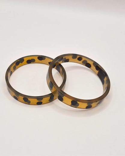 Jonc Plat Léopard en Corne de Buffle L'Atelier d'Elya