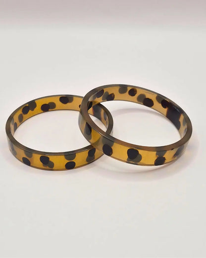 Jonc Plat Léopard en Corne de Buffle L'Atelier d'Elya