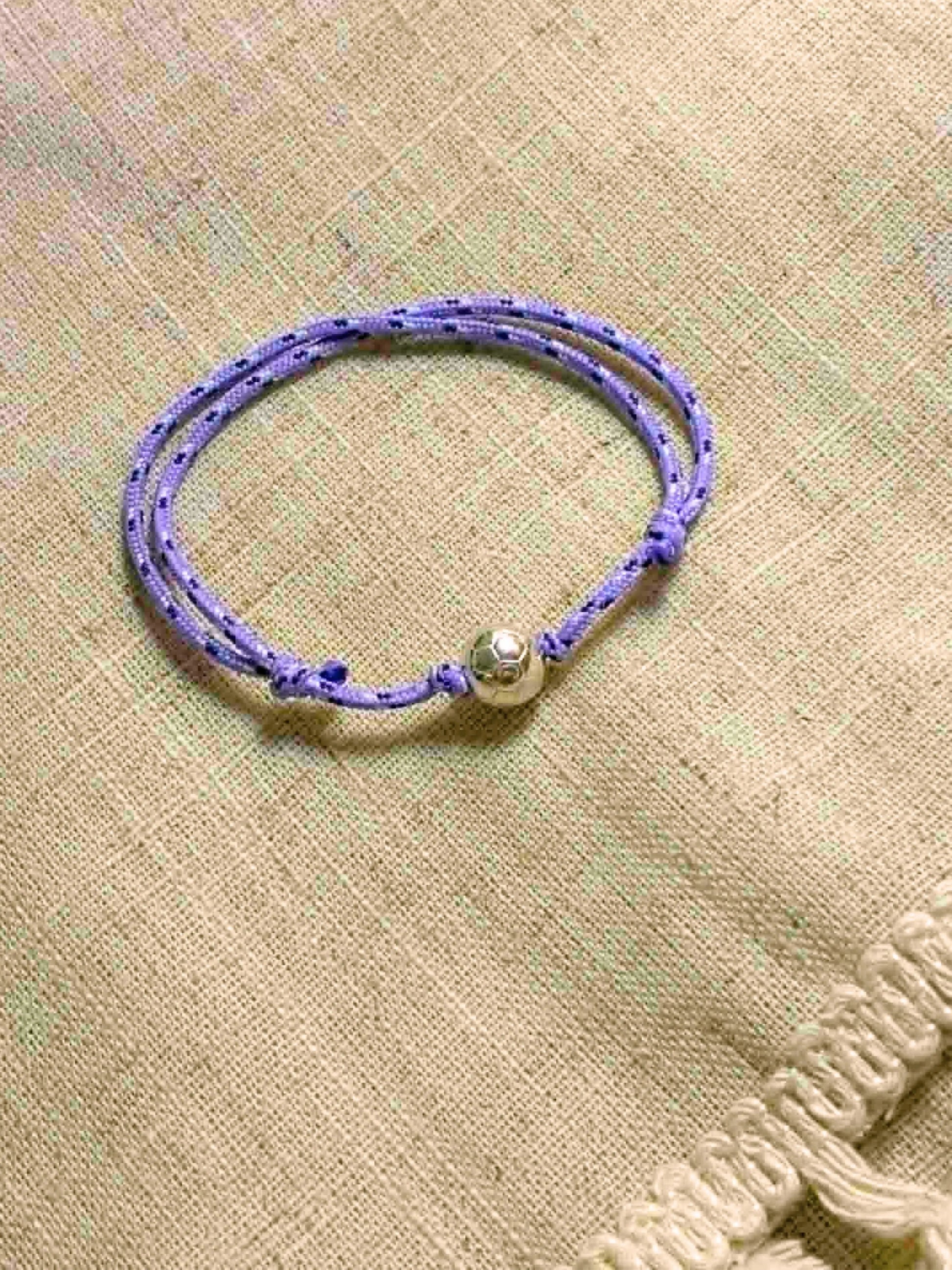 Bracelet Cordon Violet Supporter Football Toulouse L'Atelier d'Elya