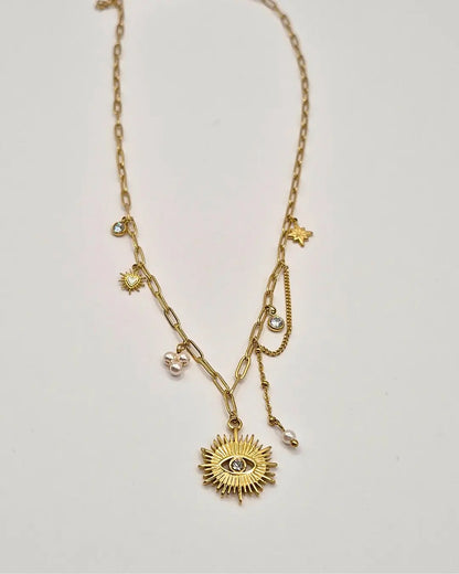 Collier Pierres Naturelles & Pendentifs Symboliques L'Atelier d'Elya