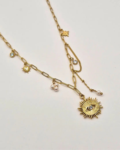 Collier Pierres Naturelles & Pendentifs Symboliques L'Atelier d'Elya