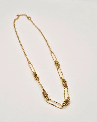 Collier Maille Alternée – Anneaux Torsadés & Ronds L'Atelier d'Elya