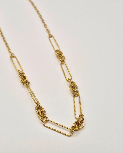 Collier Maille Alternée – Anneaux Torsadés & Ronds L'Atelier d'Elya