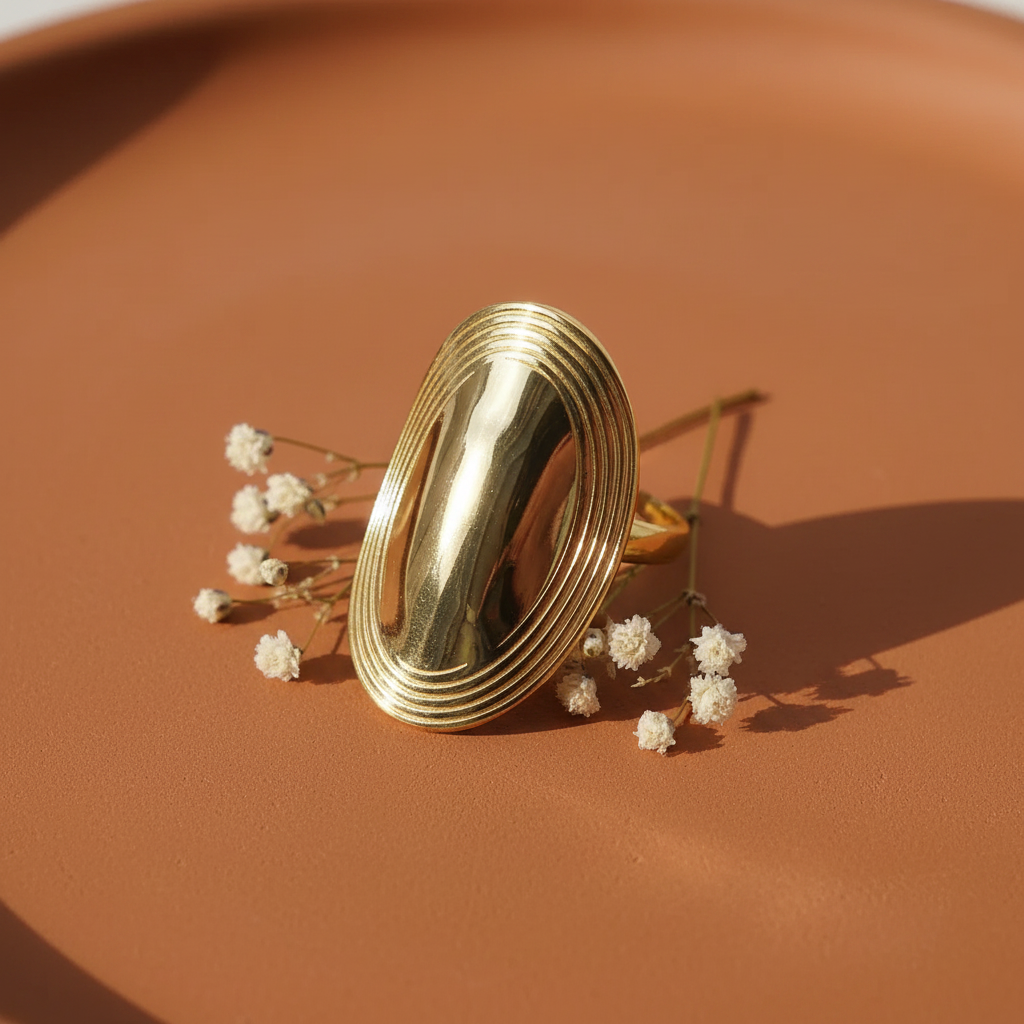 Bague Ovale Striée STELLIA L'Atelier d'Elya