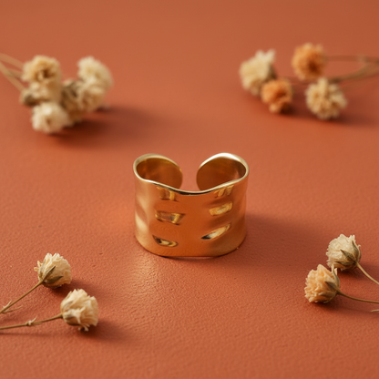 Bague Effet Martelé Pierre Naturelle IZALYS L'Atelier d'Elya
