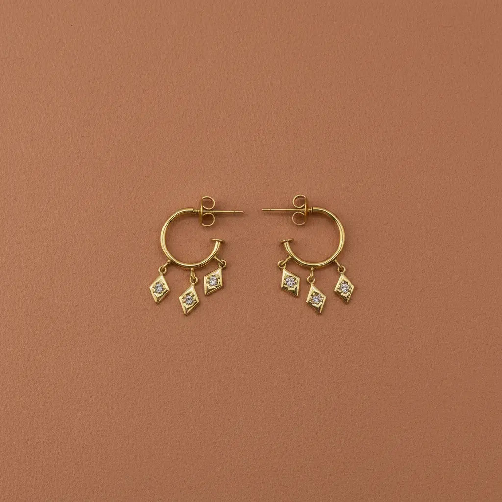Boucles Pampilles Losanges IRIA L'Atelier d'Elya
