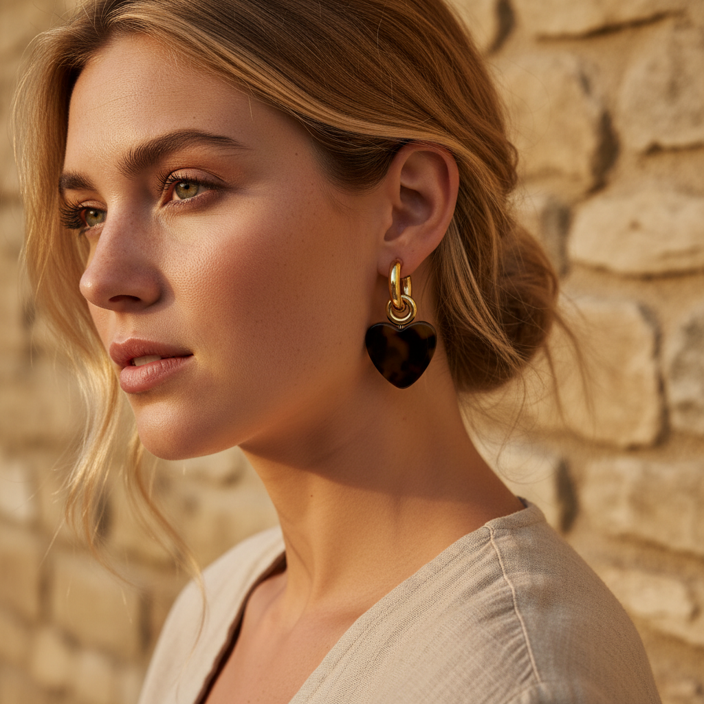 Boucles Créoles Cœur Léopard ESMEE L'Atelier d'Elya