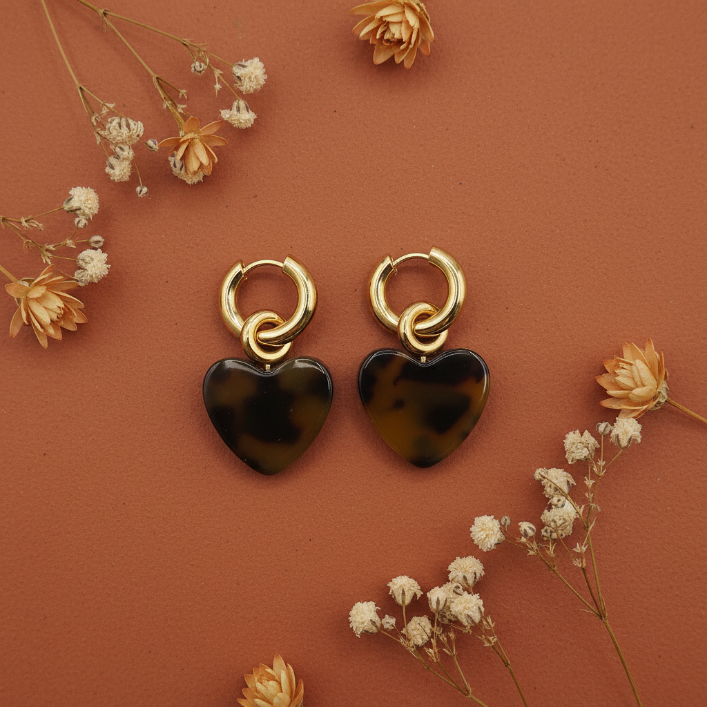 Boucles Créoles Cœur Léopard ESMEE L'Atelier d'Elya