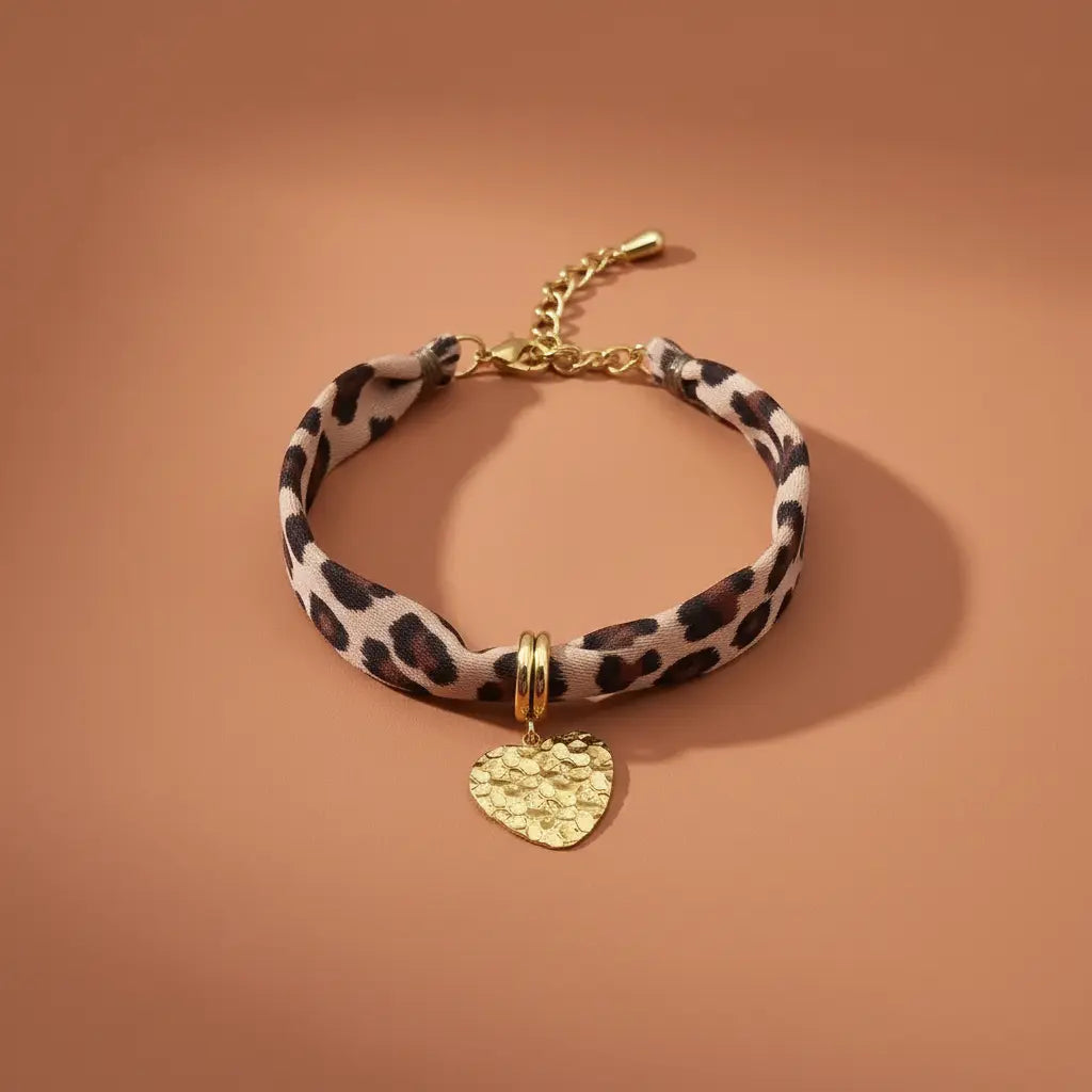 Bracelet Tissu Léopard FELIN L'Atelier d'Elya