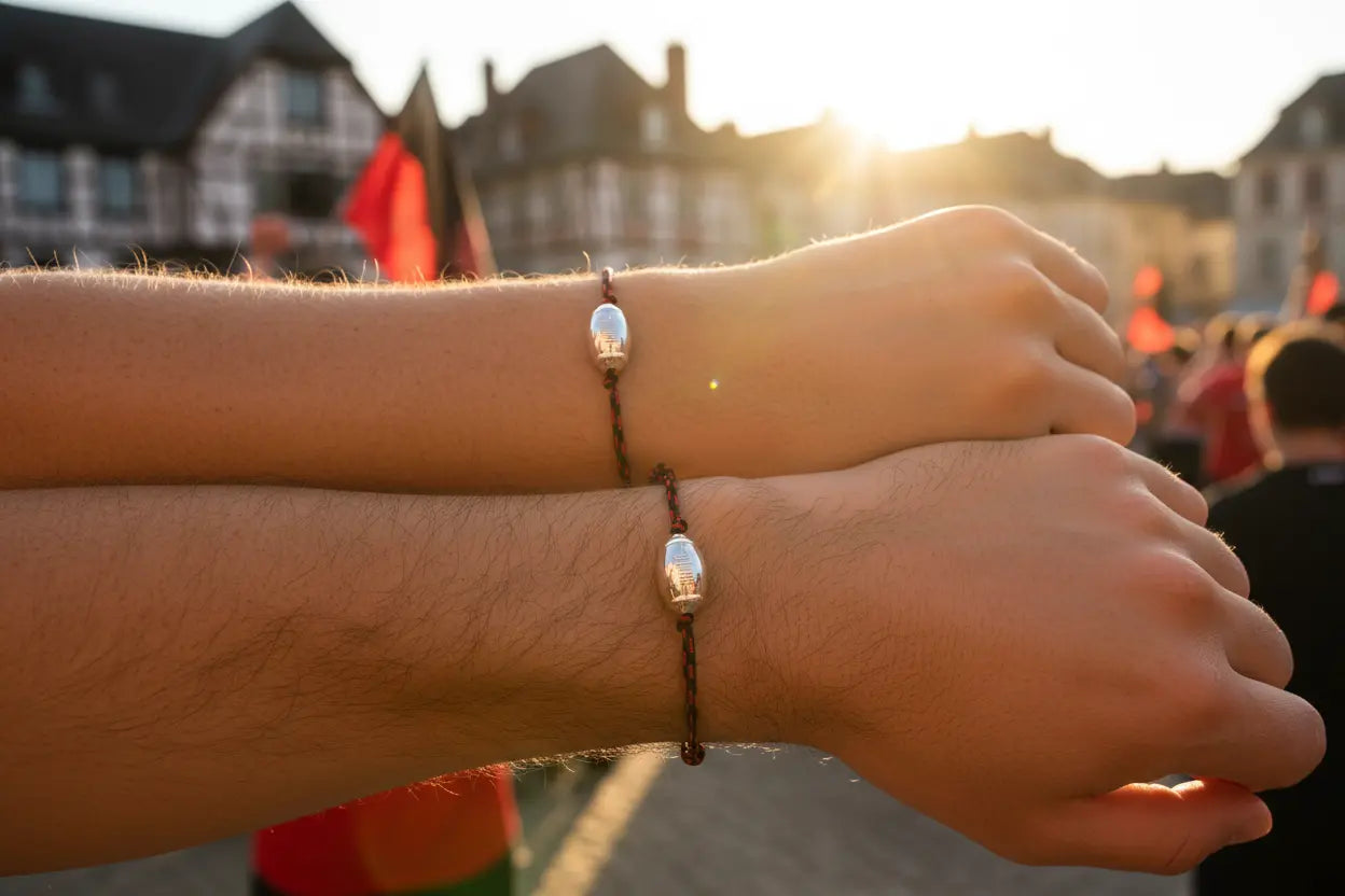Bracelet Mixte Cordon Rugby – Couleurs de Toulouse L'Atelier d'Elya
