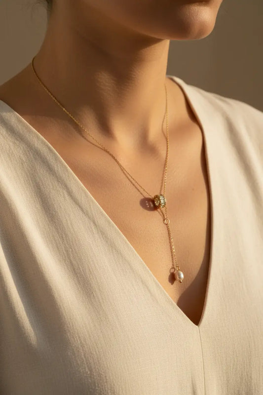 Collier en Y cristaux LIORA L'Atelier d'Elya